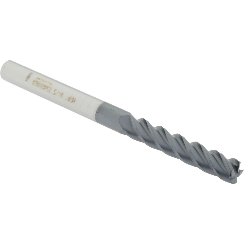 12183272 Corner Radius End Mill: 5/16" Dia, 1-5/8" LOC, 0.03" Radius, 4 Flutes, Solid Carbide  