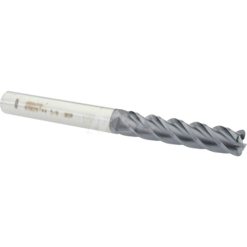 12183301 Corner Radius End Mill: 3/8" Dia, 1-3/4" LOC, 0.06" Radius, 4 Flutes, Solid Carbide  