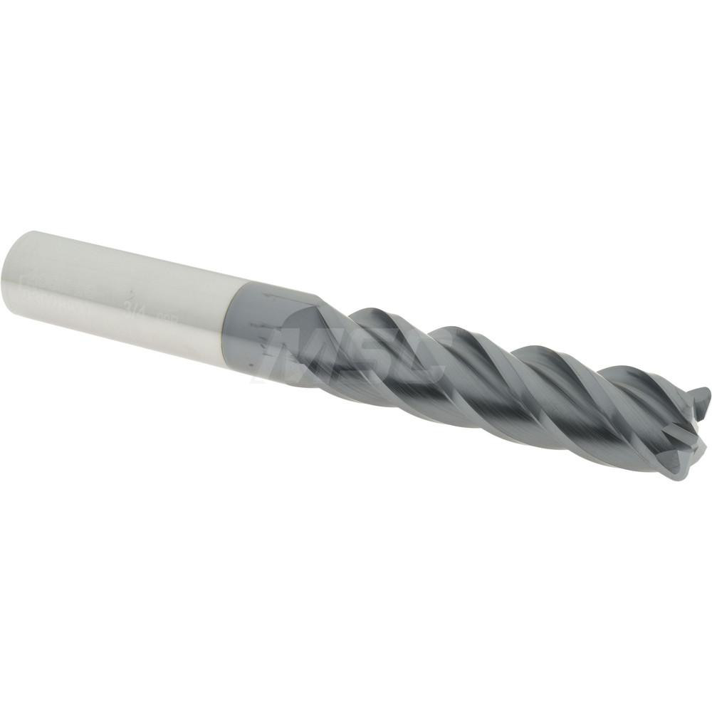 Accupro 12183389 Corner Radius End Mill: 3/4" Dia, 3" LOC, 0.09" Radius, 4 Flutes, Solid Carbide Image