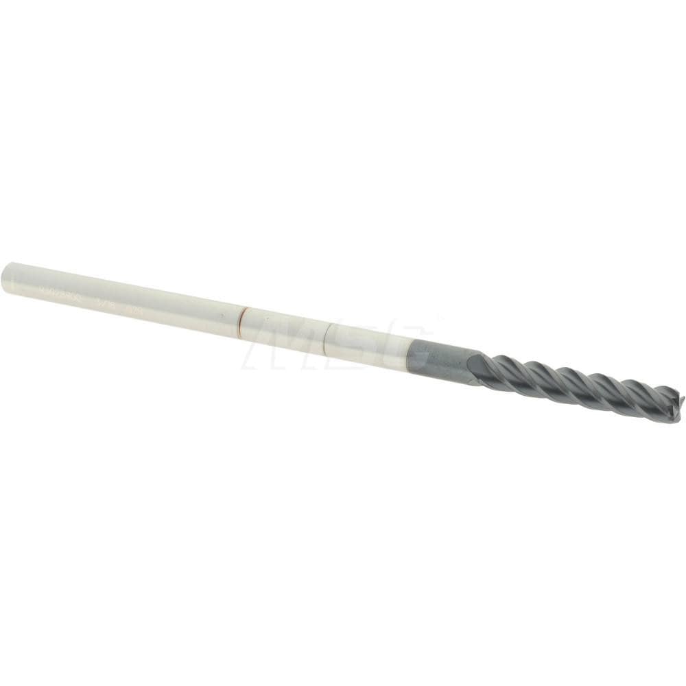 Accupro 12183467 Corner Radius End Mill: 3/16" Dia, 1" LOC, 0.02" Radius, 4 Flutes, Solid Carbide 