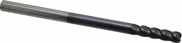 12183492 Corner Radius End Mill: 1/4" Dia, 1" LOC, 0.0450" Radius, 4 Flute, Solid Carbide  