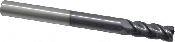 Accupro 12183544 Corner Radius End Mill: 3/8" Dia, 1" LOC, 0.02" Radius, 4 Flutes, Solid Carbide 