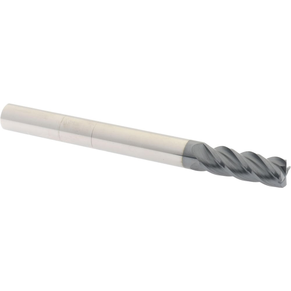 Accupro 12183545 Corner Radius End Mill: 3/8" Dia, 1" LOC, 0.03" Radius, 4 Flutes, Solid Carbide 