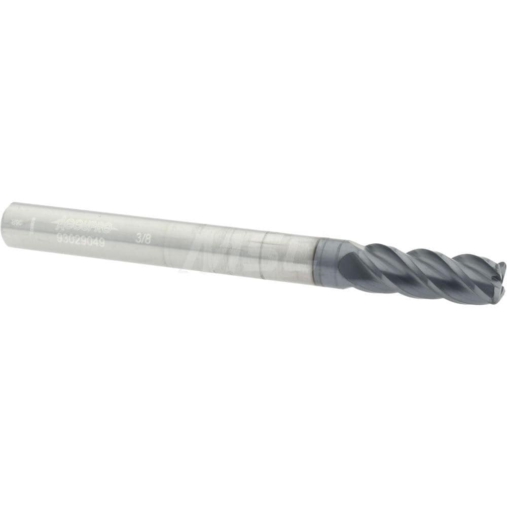 Accupro 12183547 Corner Radius End Mill: 3/8" Dia, 1" LOC, 0.06" Radius, 4 Flutes, Solid Carbide 