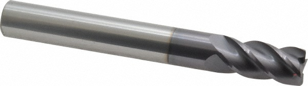12183575 Corner Radius End Mill: 1/2" Dia, 1" LOC, 0.03" Radius, 4 Flutes, Solid Carbide  