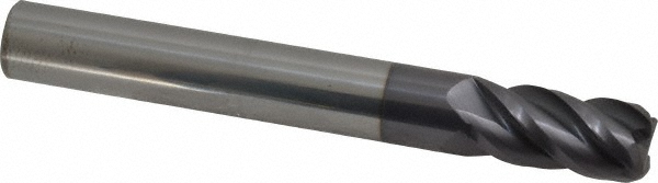 12183577 Corner Radius End Mill: 1/2" Dia, 1" LOC, 0.0600" Radius, 4 Flute, Solid Carbide  