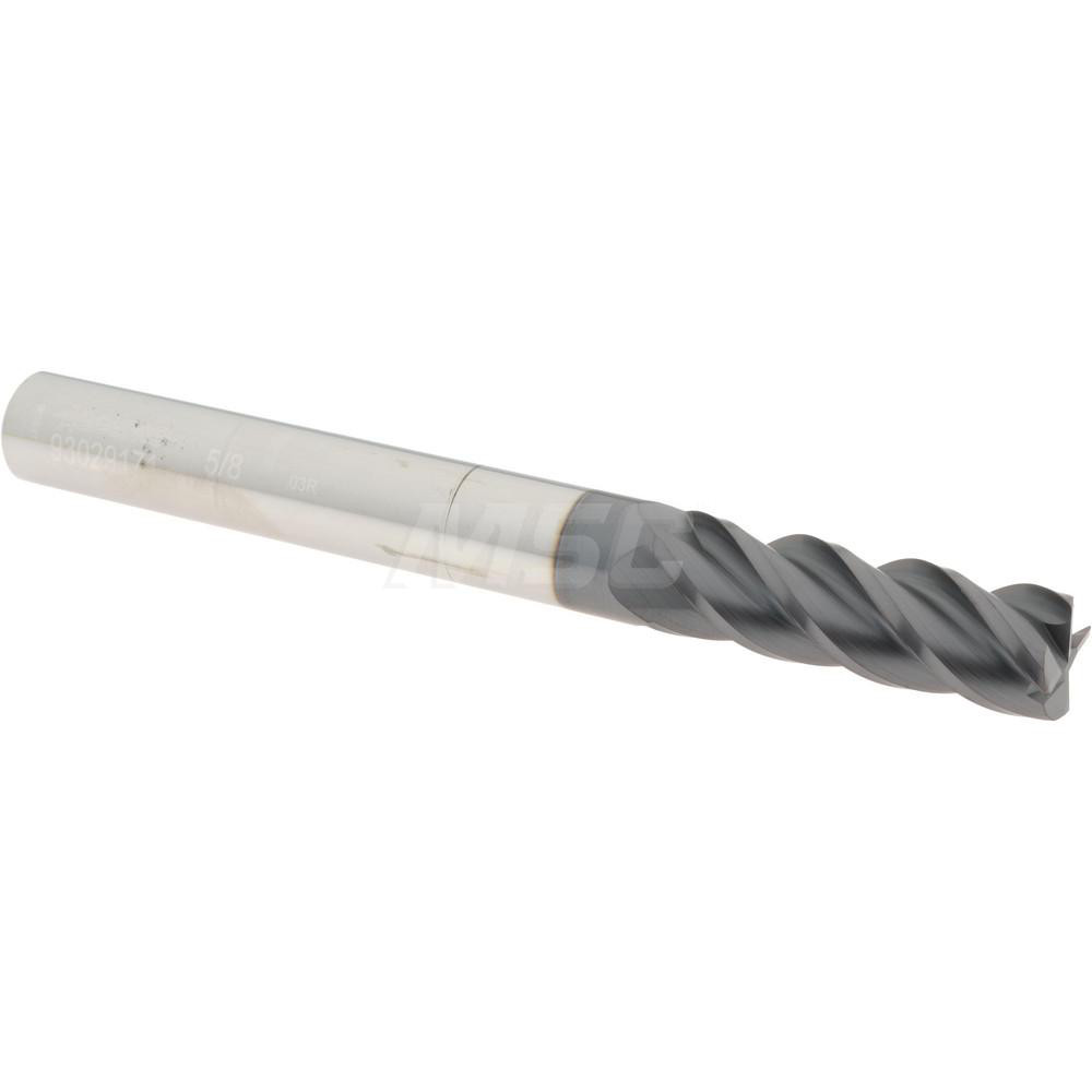 Accupro 12183605 Corner Radius End Mill: 5/8" Dia, 2" LOC, 0.03" Radius, 4 Flutes, Solid Carbide Image