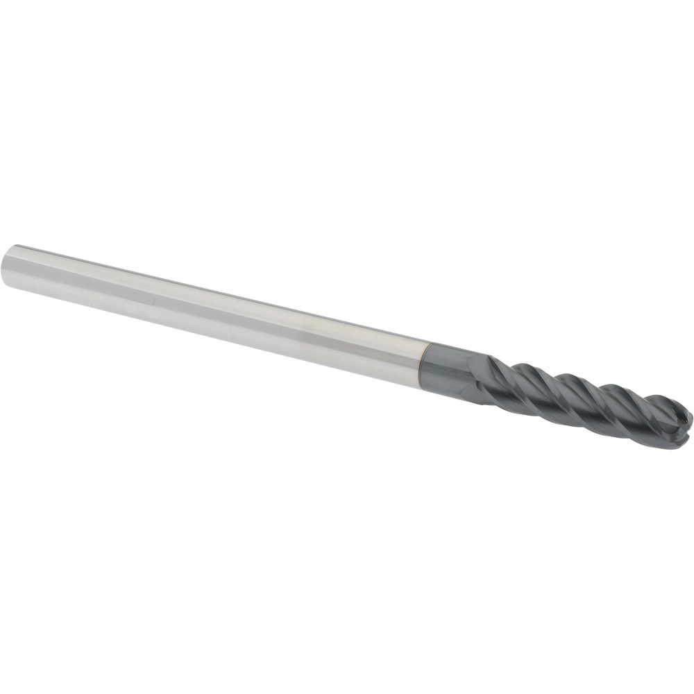 12183707 Corner Radius End Mill: 3/8" Dia, 1-1/2" LOC, 1/8" Radius, 4 Flutes, Solid Carbide  