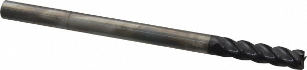 12183710 Corner Radius End Mill: 3/8" Dia, 1-1/2" LOC, 0.03" Radius, 4 Flutes, Solid Carbide  