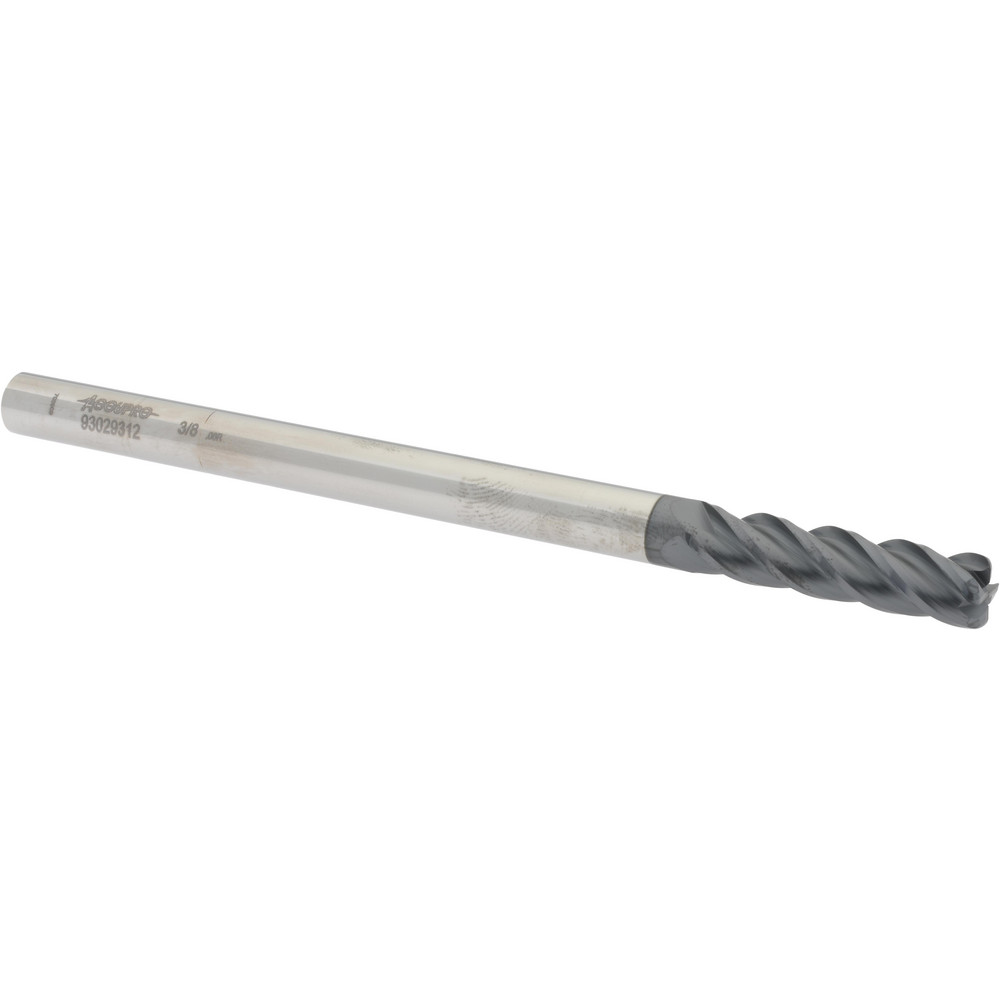 12183712 Corner Radius End Mill: 3/8" Dia, 1-1/2" LOC, 0.06" Radius, 4 Flutes, Solid Carbide  