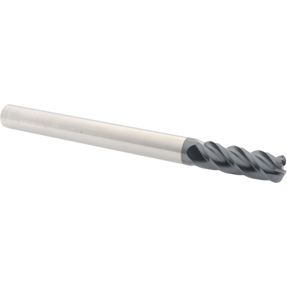 Accupro 12183737 Corner Radius End Mill: 1/2" Dia, 1-1/2" LOC, 1/8" Radius, 4 Flutes, Solid Carbide 