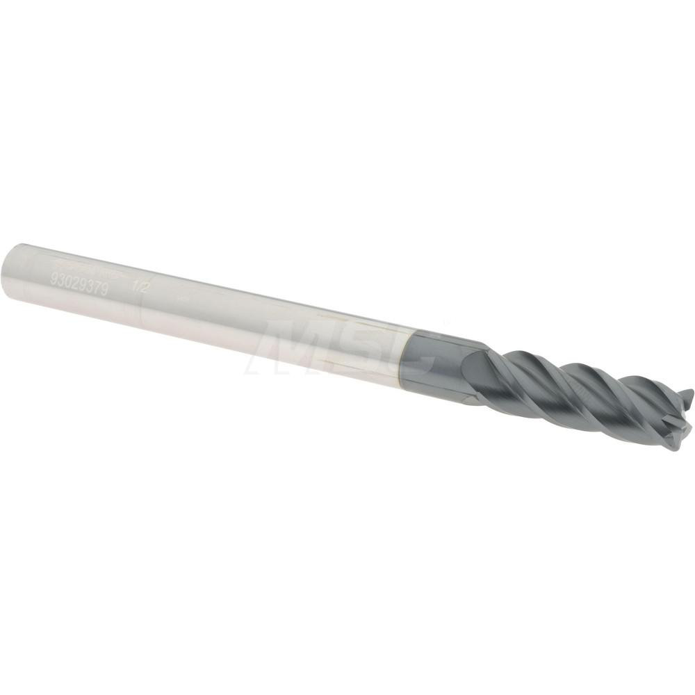 12183741 Corner Radius End Mill: 1/2" Dia, 1-1/2" LOC, 0.045" Radius, 4 Flutes, Solid Carbide  