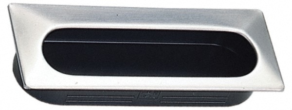75mm Overall Width x 36mm Overall Height, 15.5mm Recess Depth, Satin/Black Recessed Pull