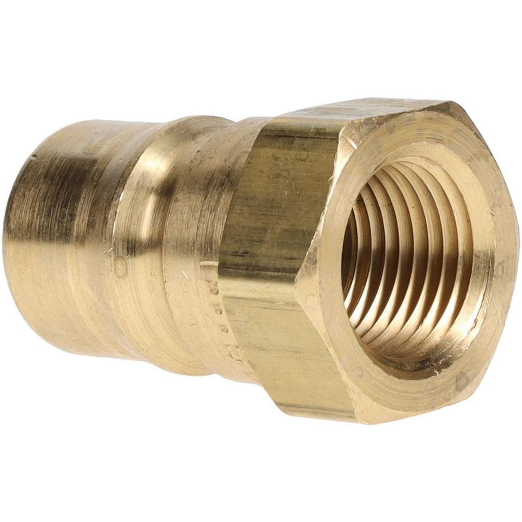 Parker Hydraulic Hose Female Pipe Rigid Nipple Fitting: 1/2" Hose Size, 1/2" Thread, 1000 psi - Brass, NPTF, Threaded | Part #BH4-61