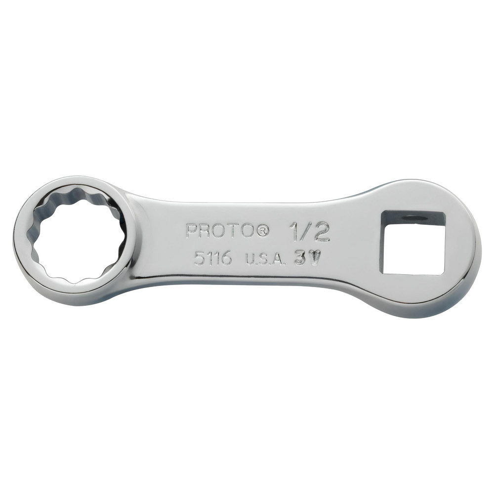 Crowfoot Wrench: 1/2" - 47/64" Head Dia, 21/64" Head Thickness, Chrome Finish