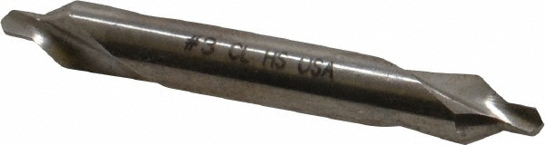 Combination Drill & Countersink: #3, 1/4" Body Dia, High-Speed Steel