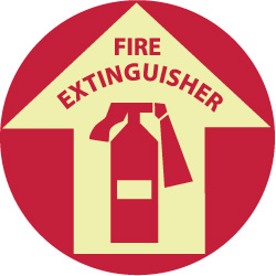 AccuformNMC - Fire Adhesive Backed Floor Sign: Round, Polyester, ''Fire ...