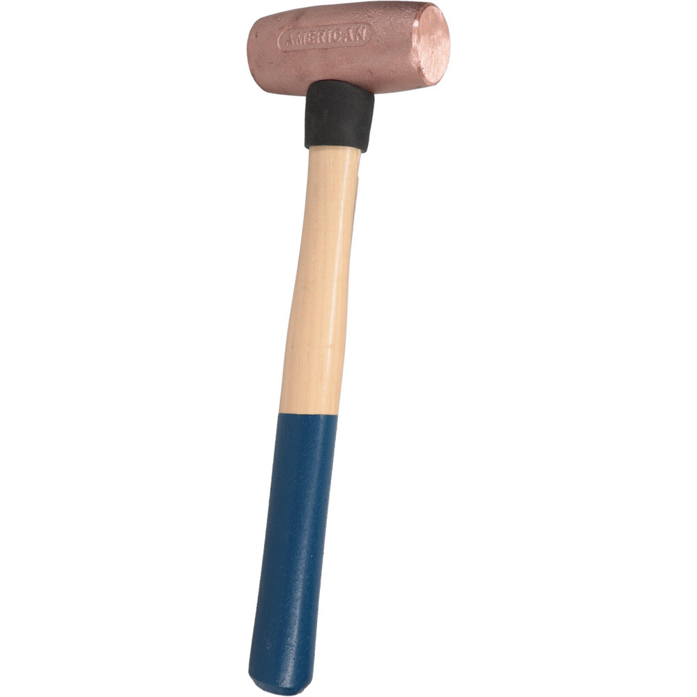 Dead Blow Hammer: 4 lb Head, 1-5/8" Face Dia, Copper Head