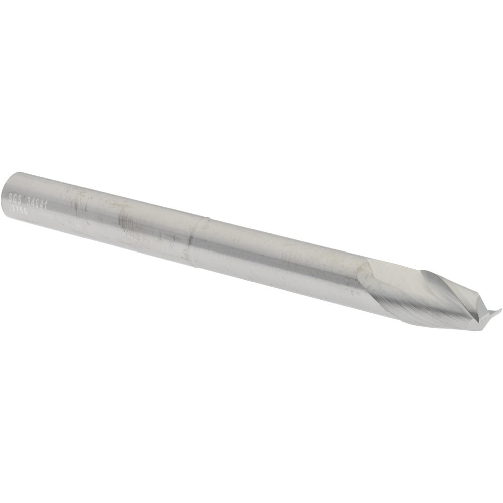 SGS 34641 Square End Mill: 3/8 Dia, 1/2 LOC, 3/8 Shank Dia, 4 OAL, 2 Flutes, Solid Carbide Image