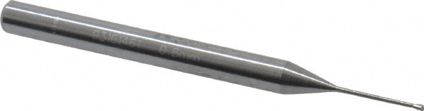 Accupro 12177323 Corner Radius End Mill: 0.0315" Dia, 0.0315" LOC, 0.0039" Radius, 2 Flutes, Solid Carbide Image