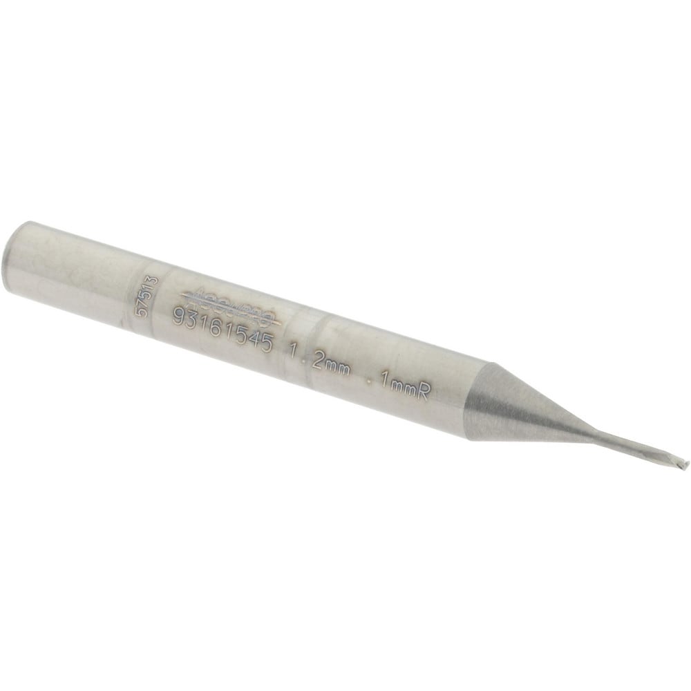 Accupro 12177333 Corner Radius End Mill: 0.0472" Dia, 0.0472" LOC, 0.0039" Radius, 2 Flutes, Solid Carbide Image