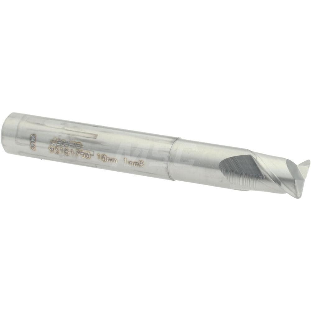 Accupro 12177379 Corner Radius End Mill: 0.3937" Dia, 0.3937" LOC, 0.0394" Radius, 2 Flutes, Solid Carbide Image