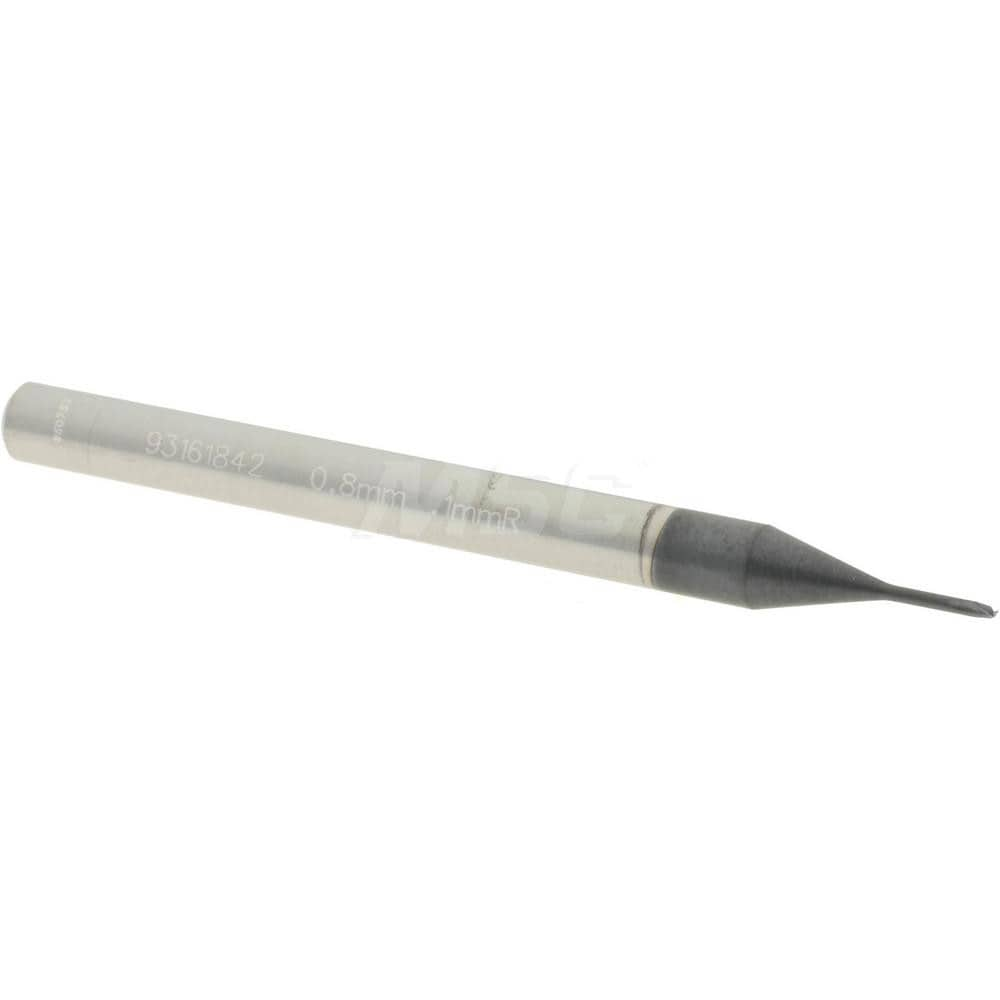 Accupro 12177322 Corner Radius End Mill: 0.0315" Dia, 0.0315" LOC, 0.0039" Radius, 2 Flutes, Solid Carbide Image