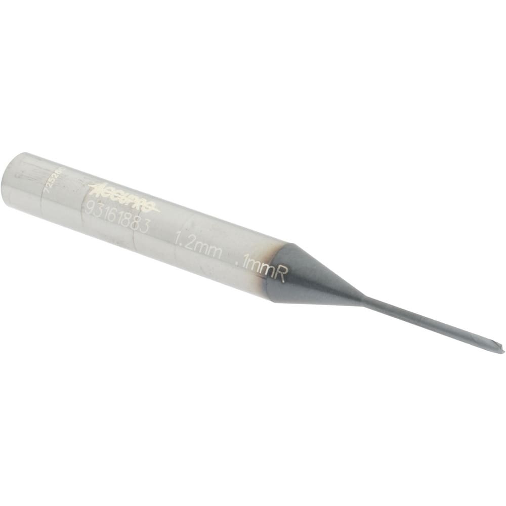 Accupro 12177336 Corner Radius End Mill: 0.0472" Dia, 0.0472" LOC, 0.0039" Radius, 2 Flutes, Solid Carbide Image