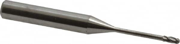 Accupro 12177235 Ball End Mill: 0.0787" Dia, 0.1969" LOC, 4 Flute, Solid Carbide 