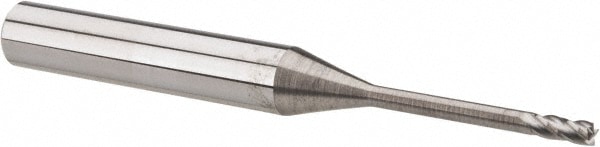 Accupro 12177201 Square End Mill: 0.0787 Dia, 0.1969 LOC, 4 Flutes, Solid Carbide 