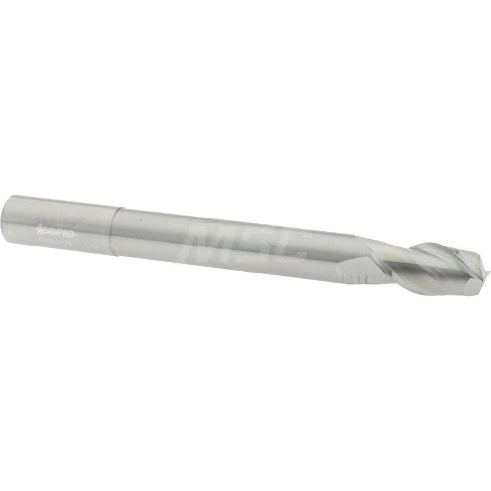 Accupro 12177166 Square End Mill: 5/8 Dia, 1-1/4 LOC, 5/8 Shank Dia, 6 OAL, 2 Flutes, Solid Carbide 