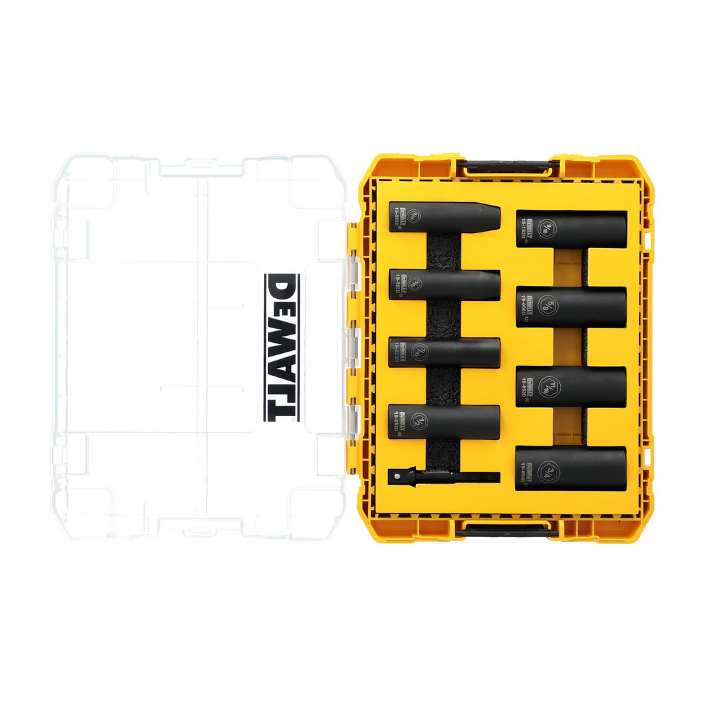 DeWALT Socket Set: Standard, 9 Pc, 3/8 in" Drive - 6 Point, Black Oxide | Part #DWAFSFSET9