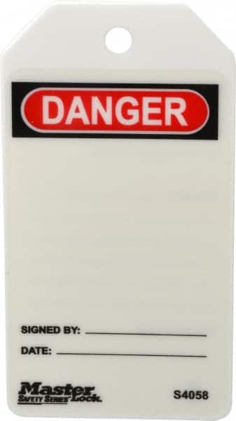 Master Lock S4058 Accident Prevention Tag: 3" High, Industrial-Grade Polypropylene, "Danger" 