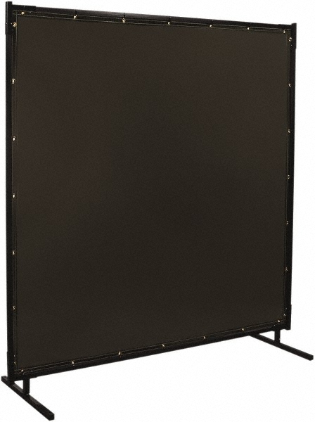 6 Ft. Wide x 6 Ft. High x 1 Inch Thick, 14 mil Thick Transparent Vinyl Portable Welding Screen Kit - Gray