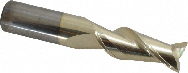 Accupro High Performance Milling Square End Mill: 5/8" Dia, 1-5/8" LOC - 3-1/2" OAL, 5/8" Shank Dia, ZrN Finish, Single End, Accupro High Performance