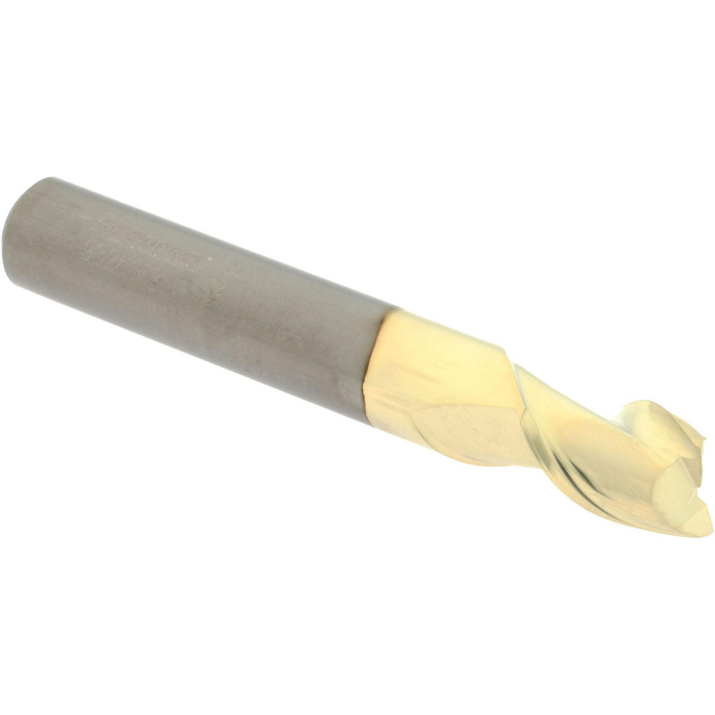 Accupro High Performance Milling Square End Mill: 3/8" Dia, 1/2" LOC - 2-1/2" OAL, 3/8" Shank Dia, ZrN Finish, Single End, Accupro High Performance
