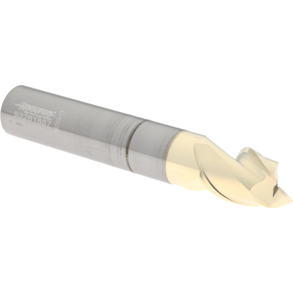 Accupro High Performance Milling Square End Mill: 1/2" Dia, 5/8" LOC - 3" OAL, 1/2" Shank Dia, ZrN Finish, Single End, Accupro High Performance