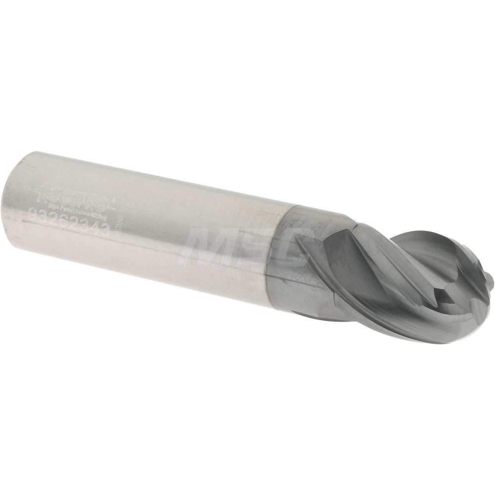 Accupro 436S5000BNC11 Ball End Mill: 0.5" Dia, 0.625" LOC, 4 Flute, Solid Carbide Image