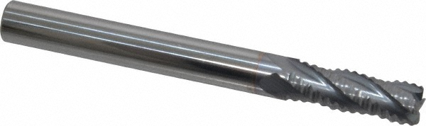 1/4" Carbide Router Bit / End Mill - 3/4" LOC, 4" OAL, 3 Flutes, ZrN Coated