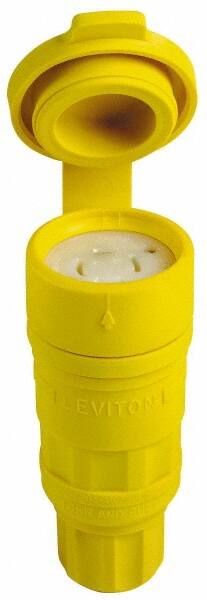 Straight Blade Connector: Industrial, 5-20R, 125VAC, Yellow