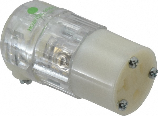 Leviton 8319-PLC Straight Blade Connector: Hospital, 5-20R, 125VAC, Clear Image