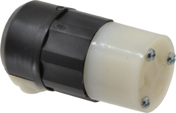 Straight Blade Connector: Industrial, 5-20R, 125VAC, Black & White