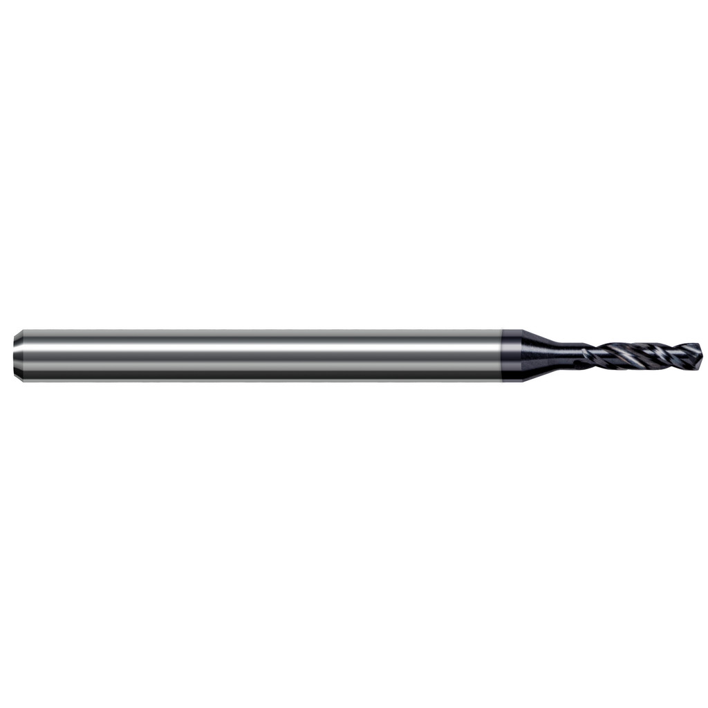 Harvey Tool Micro Drill Bit: 0.2500" Dia, 140 deg, Solid Carbide - AlTiN Nano Coated, 3.0000" OAL, Right Hand, Series Miniature High Performance