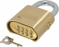 Combination Lock: Solid Brass, 2" Wide