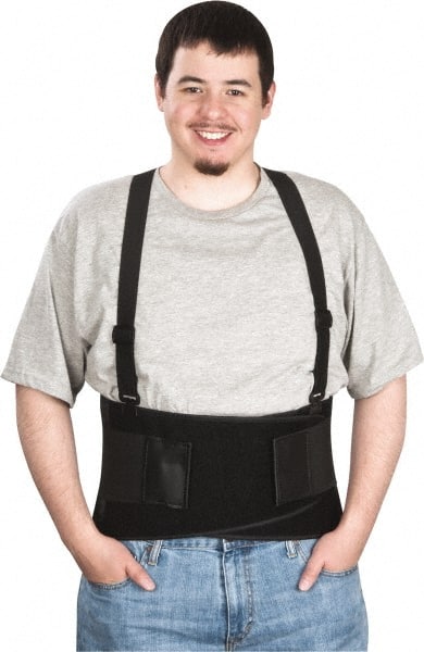 Back Support: Belt with Adjustable Shoulder Straps, Small, 26 to 36" Waist, 9" Belt Width