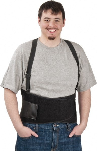Back Support: Belt with Adjustable Shoulder Straps, Medium, 36 to 48" Waist, 9" Belt Width