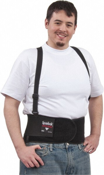 Back Support: Belt with Shoulder Straps, 2X-Large, 48 to 54" Waist, 8" Belt Width