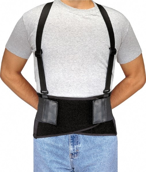 Back Support: Belt with Adjustable Shoulder Straps, X-Small, 28 to 32" Waist, 9" Belt Width