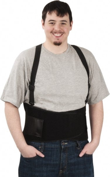 Back Support: Belt with Adjustable Shoulder Straps, Medium, 36 to 40" Waist, 9" Belt Width