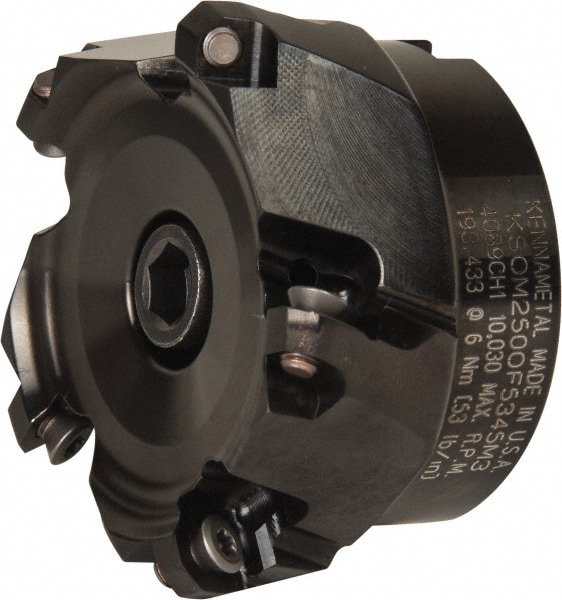 Kennametal 3093635 2-1/2" Cut Diam, 3/4" Arbor Hole, 3.5mm Max Depth of Cut, 43° Indexable Chamfer & Angle Face Mill Image